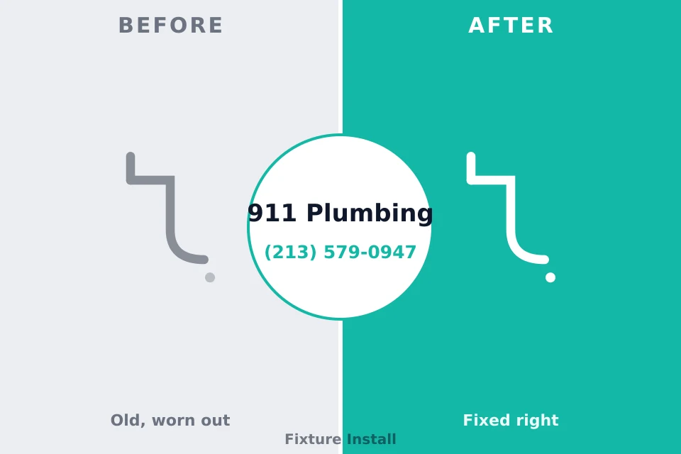 Before and after: plumbing repair Langley, WA